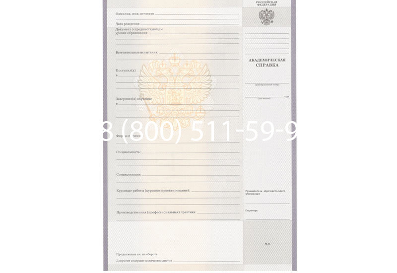 Купить Академическая справка образца 2010-2011 год для колледжа в Пушкино Купить Академическая справка образца 2010-2011 год для колледжа в Пушкино
