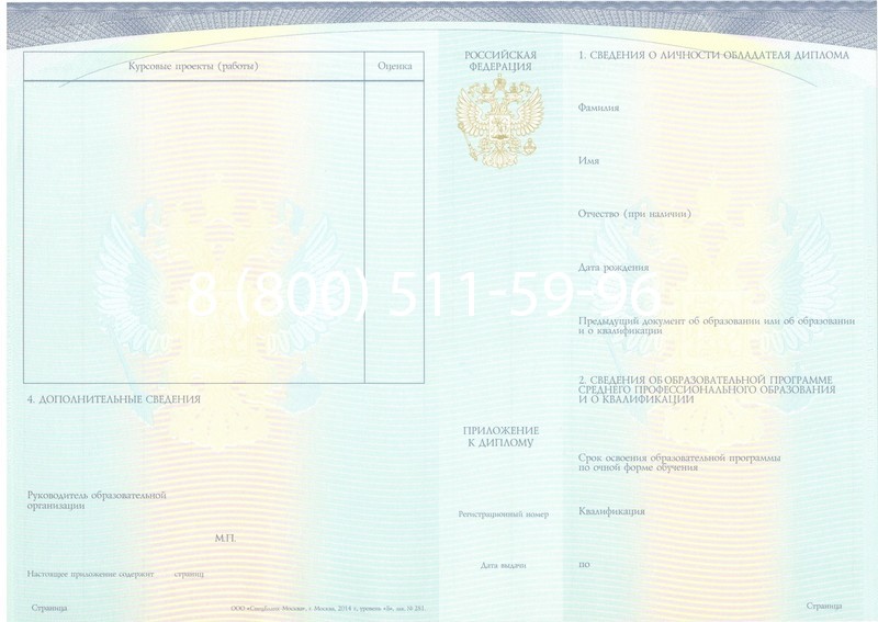 Купить Диплом колледжа (Спецбланк) 2014-2024 года в Пушкино Купить Диплом колледжа (Спецбланк) 2014-2024 года в Пушкино